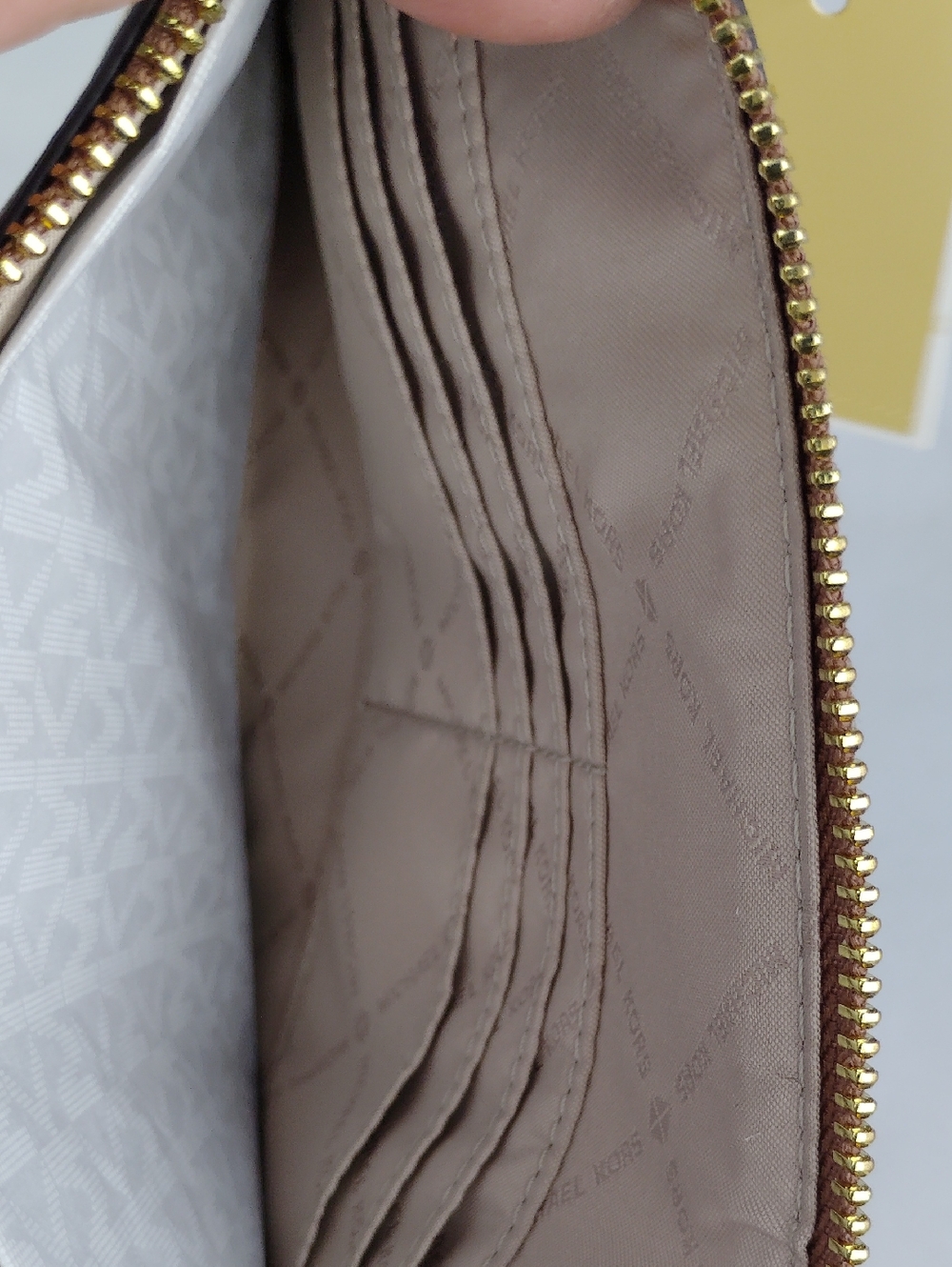 Michael Kors Beige Signature Zip Wristlet - Picture 12 of 13